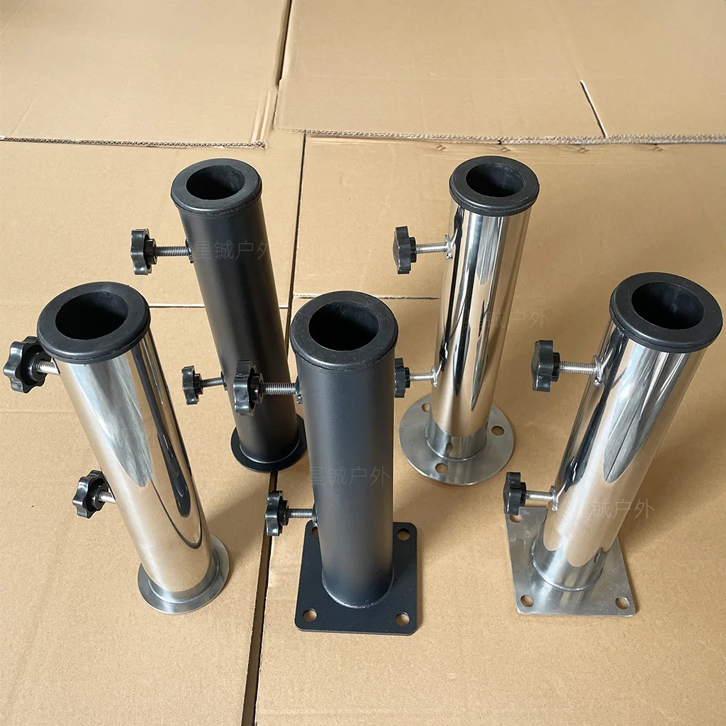 A04I Umbrella Pole Mount Stand Tube Set, Outdoor Parasol Base Holder Insert Pipe Sleeve, for Outside Garden Backyard Balcony