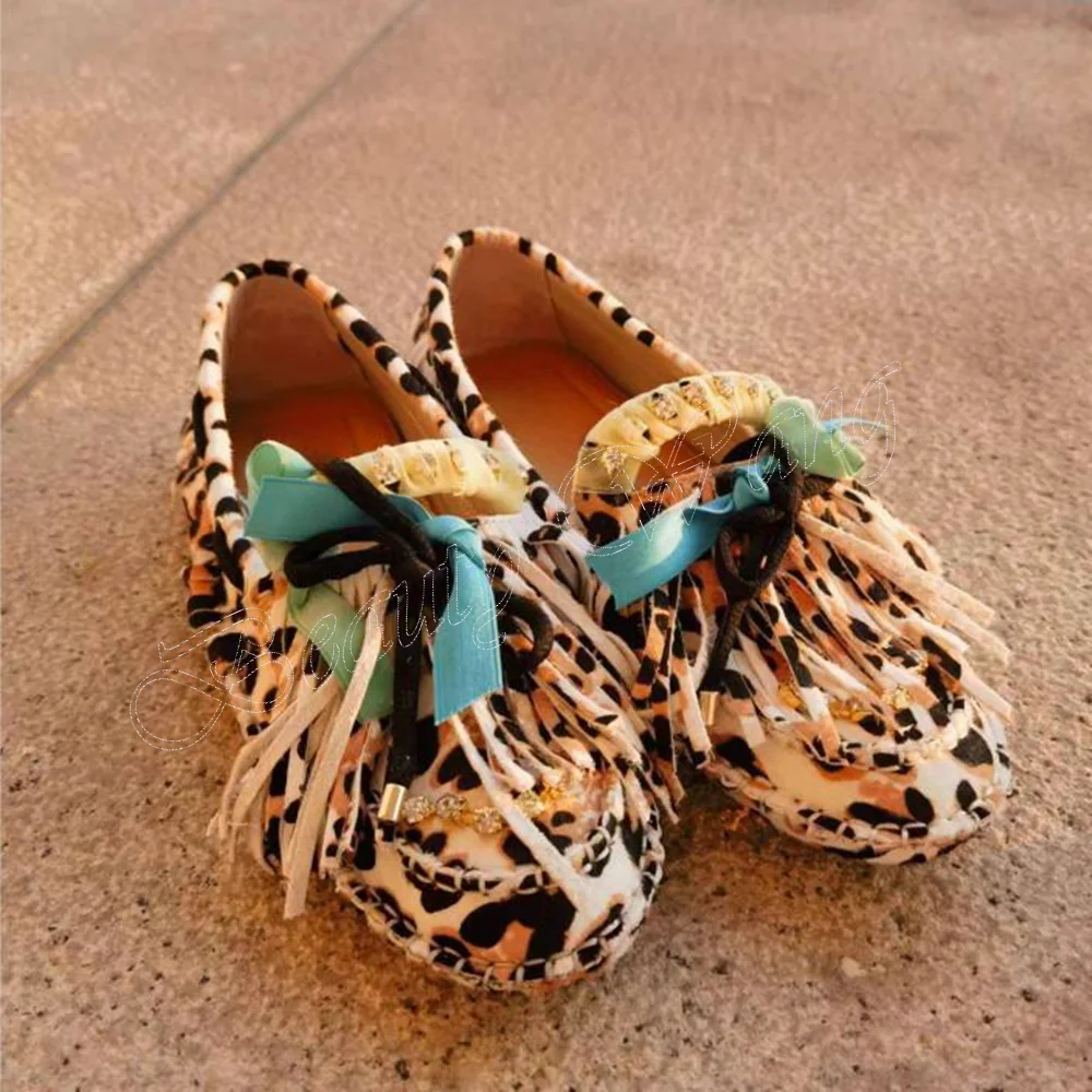 

Leopard Fringe Decor Pumps Slip on Singe Shoes Stilettos High Heel Shoes for Women High Heels Fashion 2023 Zapatos Para Mujere