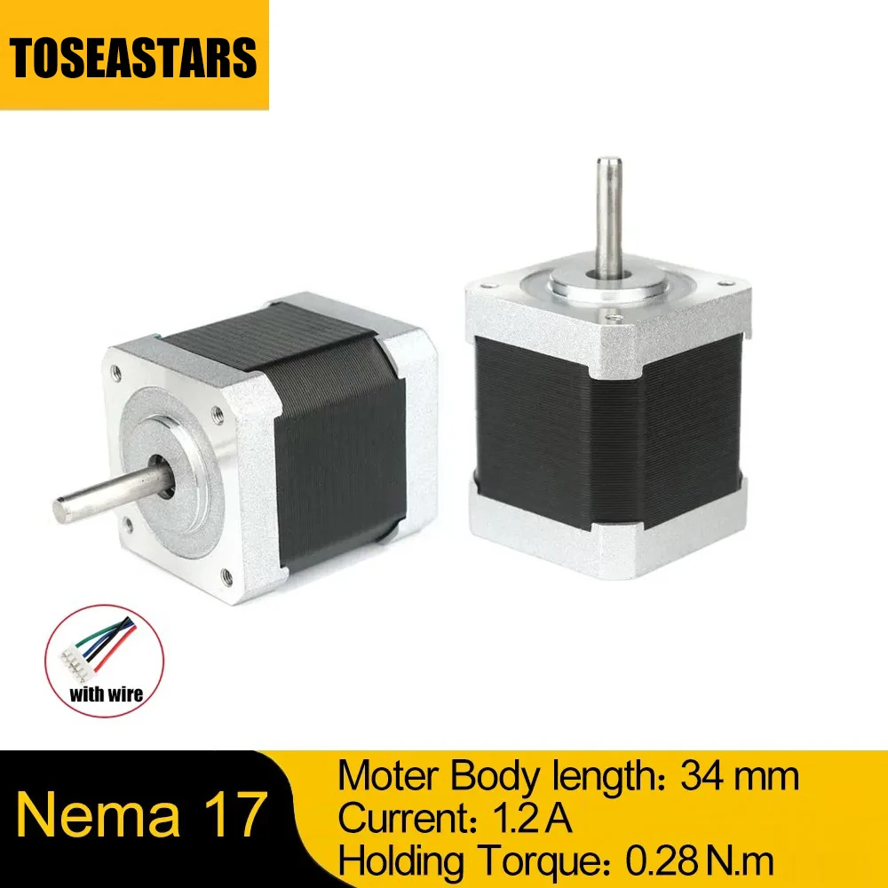 

Nema 17 Stepper Motor 34mm length 0.28Nm 1.2A 1m Cable Nema17 Step Motor for DIY 3D Printer CNC Robot XYZ Axis CNC Engraver