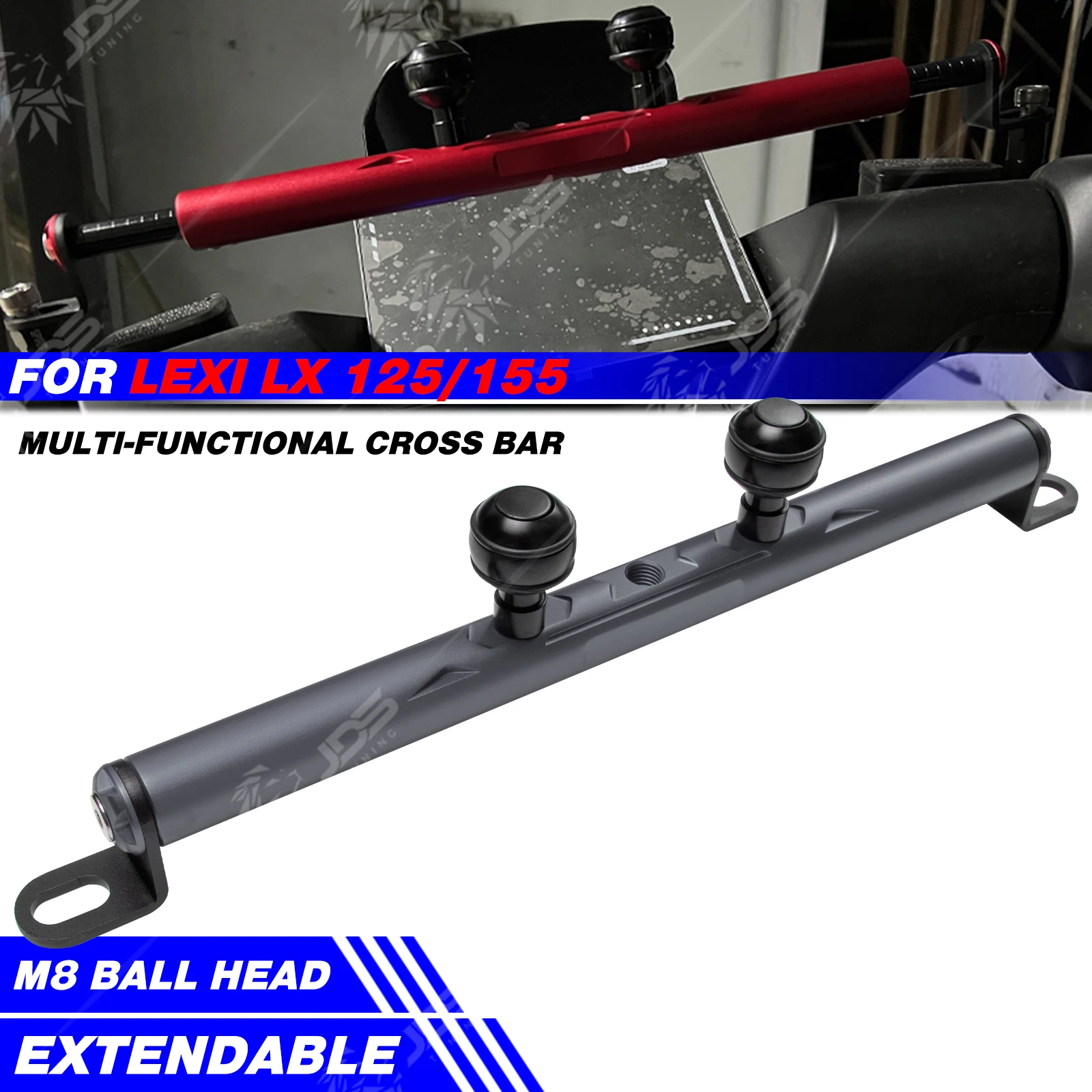 

JDSTUNING For YAMAHA LEXI LX 125/155 Crossbar Balance Beam Multifunction Bar Phone Holder Bracket Accessories Parts