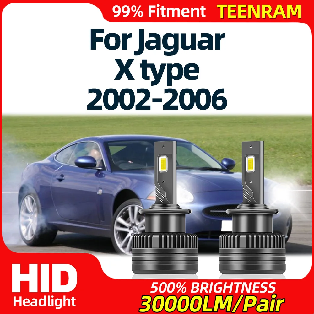 120W Super Bright LED Headlights 30000LM HID Xenon Lights 6000K White Plug&Play For Jaguar X type 2002 2003 2004 2005 2006