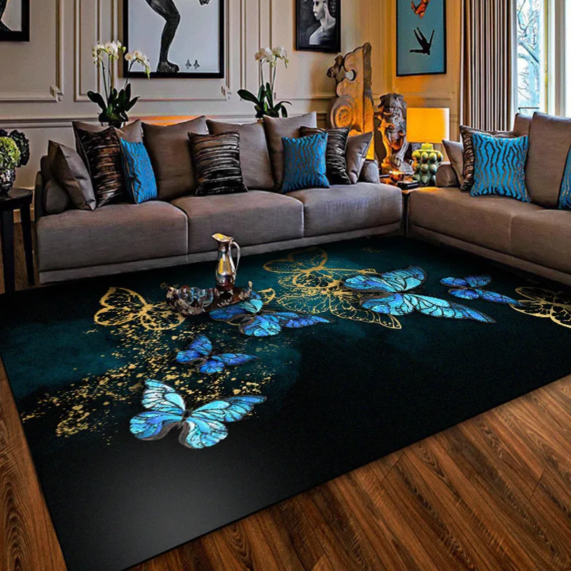 Home Fashion Modern European Retro Rugs Dream Color Butterfly Living Room Bedroom Kitchen Carpet Floor Mat Tapetes De Sala Tapis