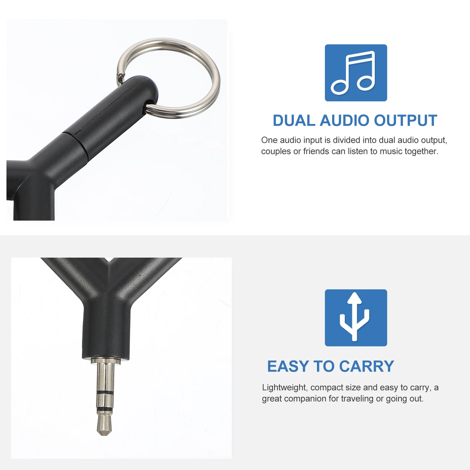

3pcs Headphone 3.5mm Audio Splitter Adapter Dual Output Y Shape Portable Mini Jack Splitter for Travel Friends Couples Phone