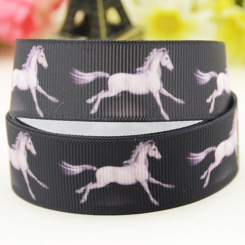 22mm 25mm 38mm 75mm Horse Cartoon Character printed Grosgrain Ribbon party decoration 10 Yards X-05312