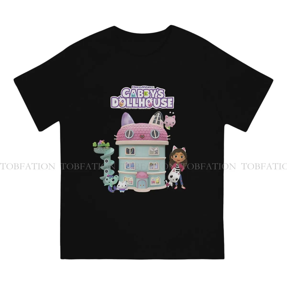 Group Harajuku TShirt Gabby's Dollhouse Printing Tops Comfortable T Shirt Male