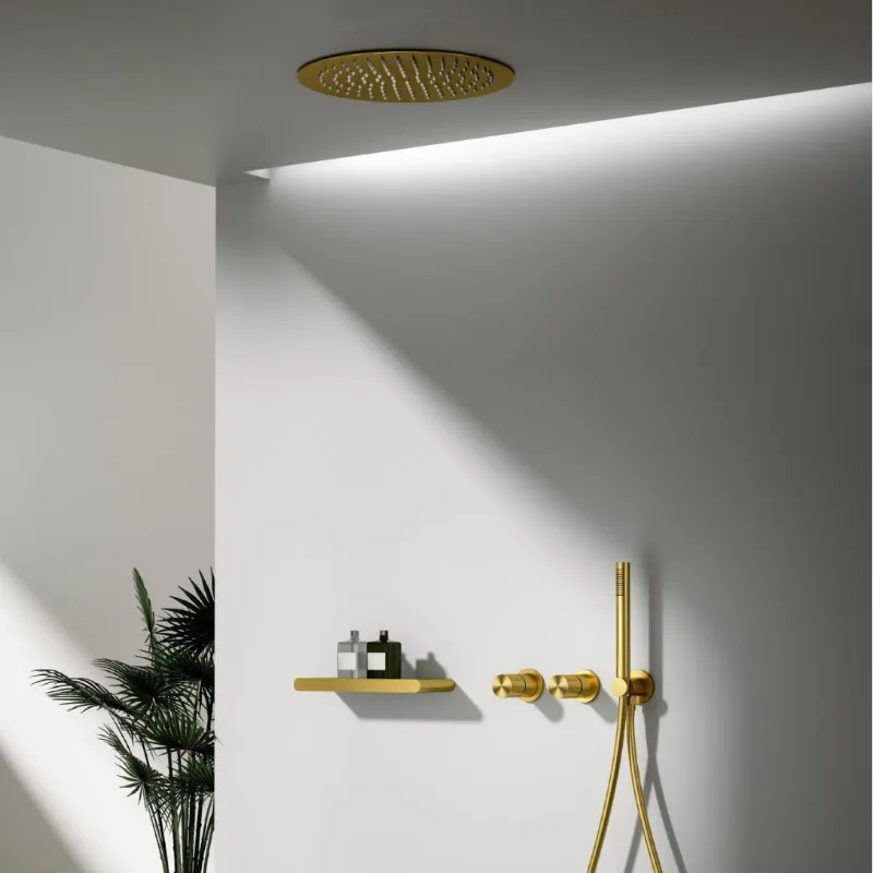 

Full Copper Concealed Shower Set High Pressure Built In Embedded Shower System For Home Bathroom