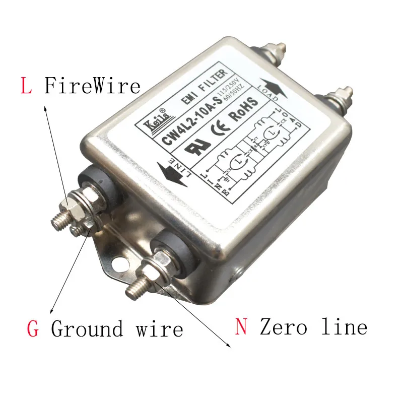 Anti-interferência do filtro da c.a. 115-250v febre 50/60hz do carro do purificador de energia cw4l do soquete da c.c. do emi