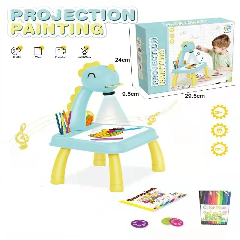 Kids Drawing Projector Learning Desk Educational Tool Painting Playset Tables Boys/Girls Toys Puzzle Painting Projection