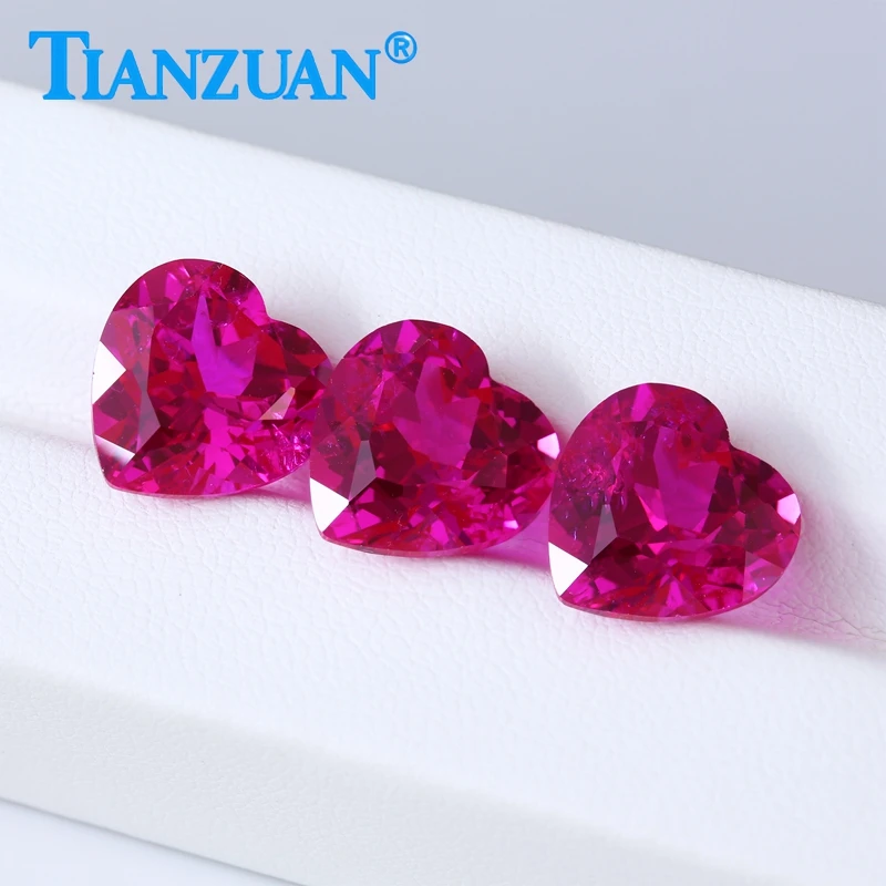 

Heart Shape Lab Grown Sapphire Rose Pink color Natual Cut Synthetic Corundum Visible Inclusion Crack with AGL certificate