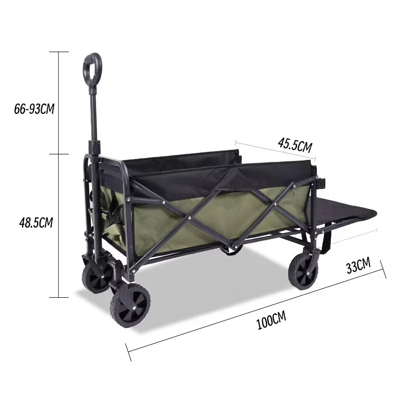 2026 Outdoor Picnic Beach Foldable Camping Wagon Trolley Garden Trail Foldable Collapsible Folding Utility Camping Cart Wagon