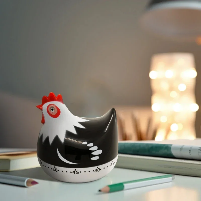 Minutes Novelty Kitchen Timer Cute Chicken Pattern Mechanical Rotating Alarm For Cooking Baking Countdown Clock