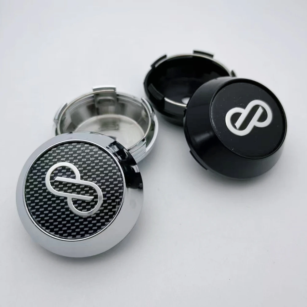 4 Uds 60mm 64mm 65mm 68mm 69mm tapas centrales de rueda de coche con emblema de logotipo Enkei accesorios de coche para tapacubos de rueda cubierta de cubo tapa alta