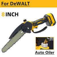 Brushless 8 Inch Chainsaw Automatic Oiler Electric Cordless Garden Chain Saw Pruning Power Tools For Dewalt 20V Battery