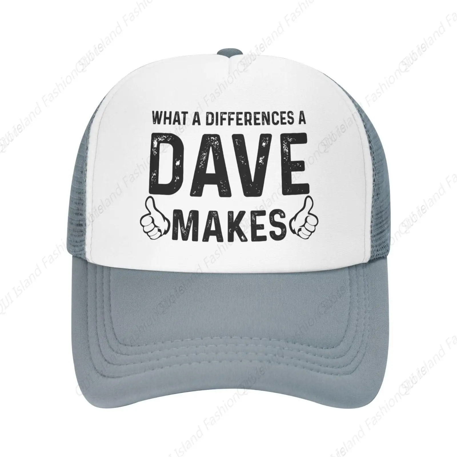 

What A Differences A Dave Makes Baseball Cap Vintage for Men Women Trucker Golf Dad Mesh Hat Sports Fishing Daily Unisex