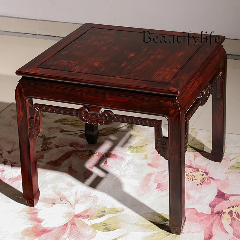 

Mahogany small square table chess and card table combination broad-leaved Dalbergia Indonesian black rosewood dining table