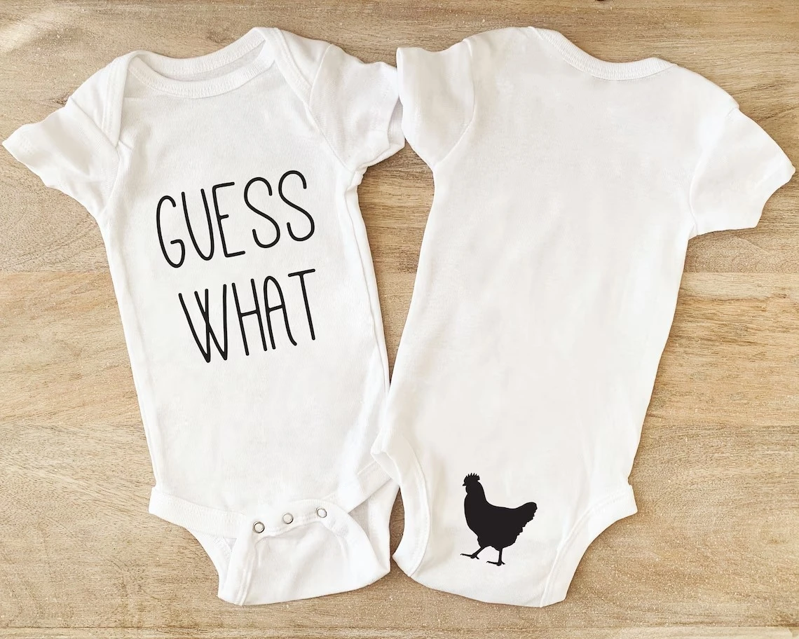 Body personalizado Guess What Chicken Butt, mono divertido, bonito regalo para Baby Shower, mono Unisex para bebé, regalo para bebé recién nacido