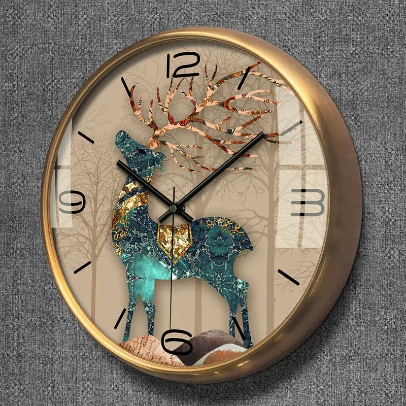 

High-end timepieces Wall clock decoration Fashion metal mute living room bedroom wall clock Quartz clock