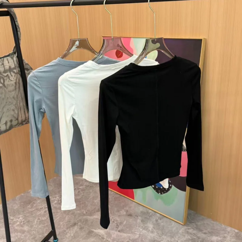 Women Long Sleeve Fitness Base Layer Shirt 2025 Spring Summer Quick Dry Sport Running Top Stretch Slim Fit Workout T-Shirt