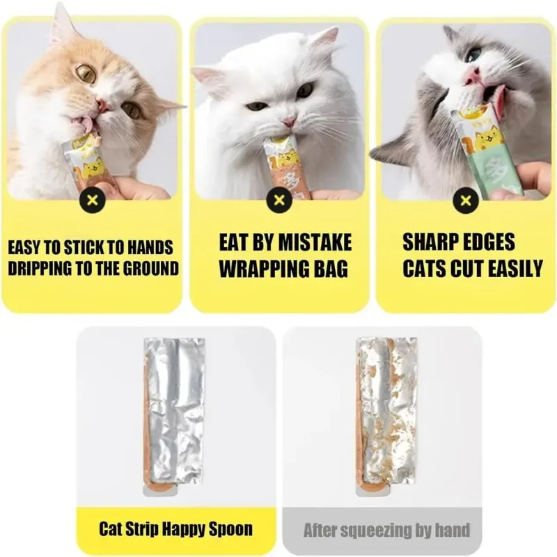 Cat Strip Squeeze Spoon ,Cat Feeder, Cat Spoon Wet Treat Squeeze Treat Spoon Pet Spoons