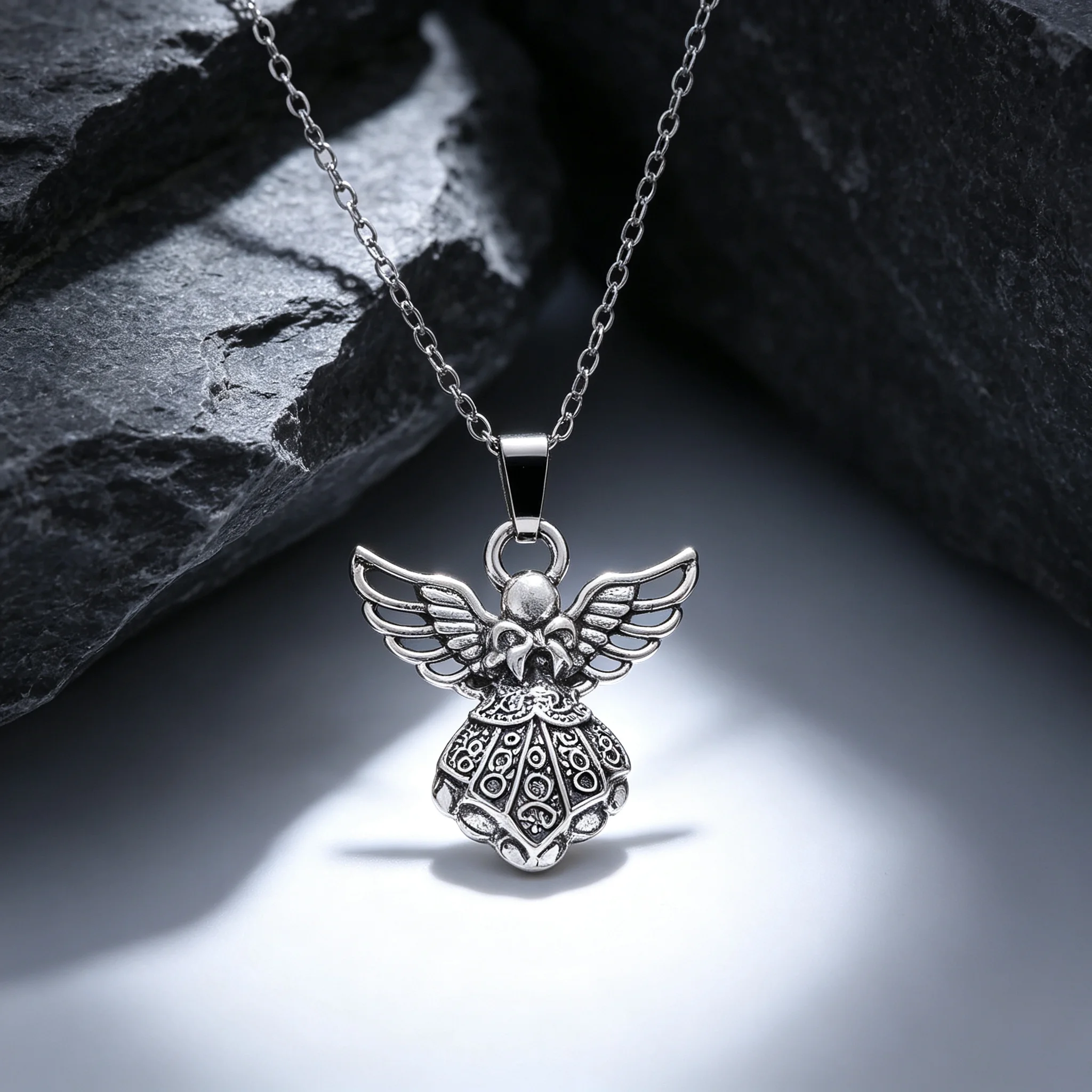 1/10pcs Vintage Angel Wings Pendant Necklace Alloy Silver Color Women Fashion Charm Jewelry Birthday Holiday Gift
