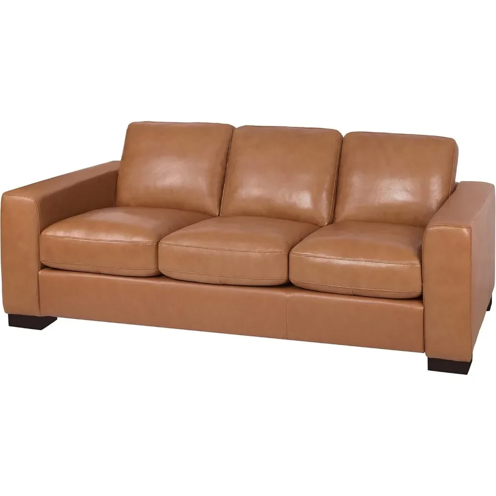 Freya oversized leather sofa for ultimate comfort, modern leather sofa, medieval living room sofa, eco-friendly sofa, tan