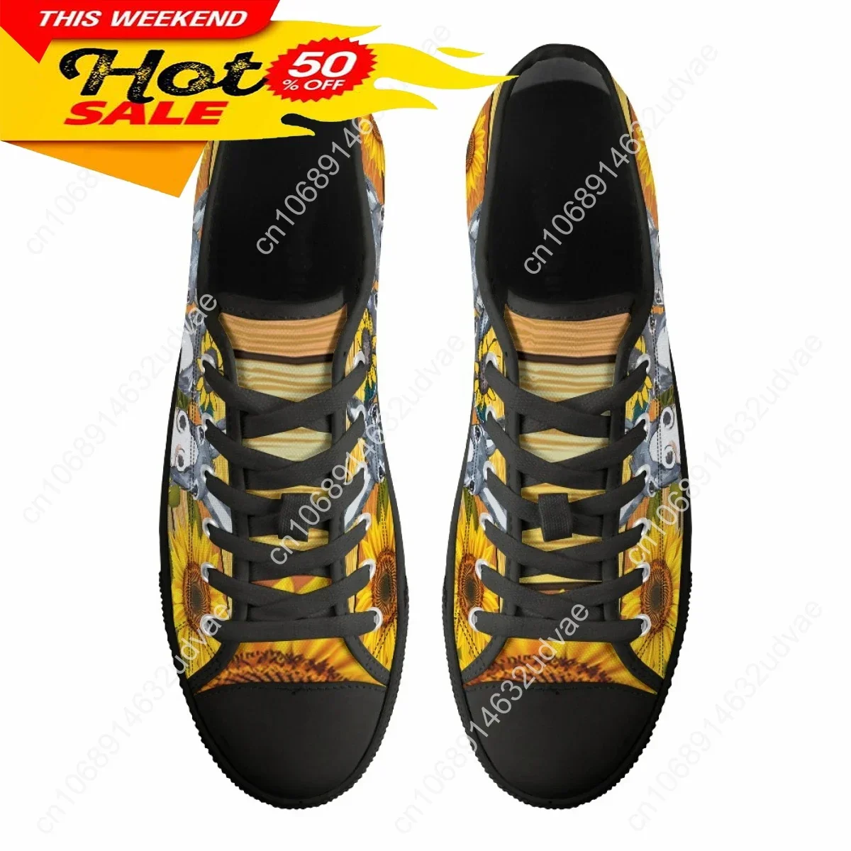 Moda Hot Farm asino girasole modello stampa scarpe basse Casual da donna scarpe di tela classiche sport all'aria aperta Sneakers basse