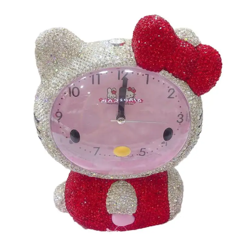 

Miniso Hello Kitty Alarm Clock Diamond Kawaii Clock Sus304 Good Looks Anime Figure Shine Student Cute Cartoon Girlfriend Gift Kt