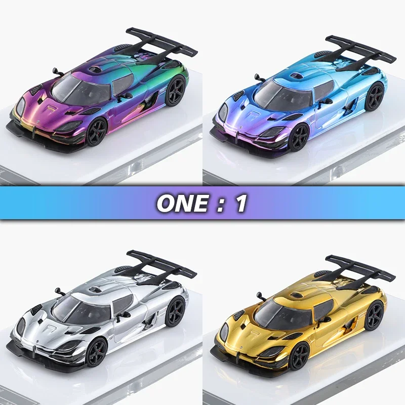 

HKM 1:64 Agera ONE 1 Chrome Diecast Diorama Car Model Collection Miniature Toys