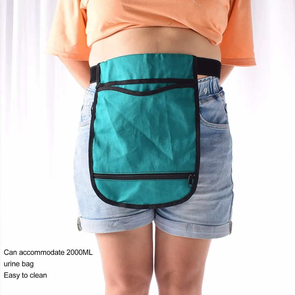 2000ml Urine Drainage Bag Holder Adjustable Single Pocket Catheter Bag Cover Portable Hanging Catheter Drain Pack Home Care