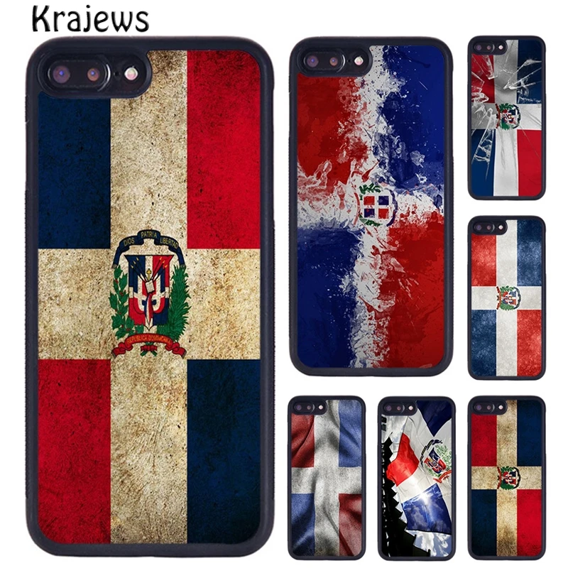 Krajews dominican republic flag Painted Phone Case For iPhone 16 15 14 plus 11 12 mini 13 Pro XR XS Max cover coque