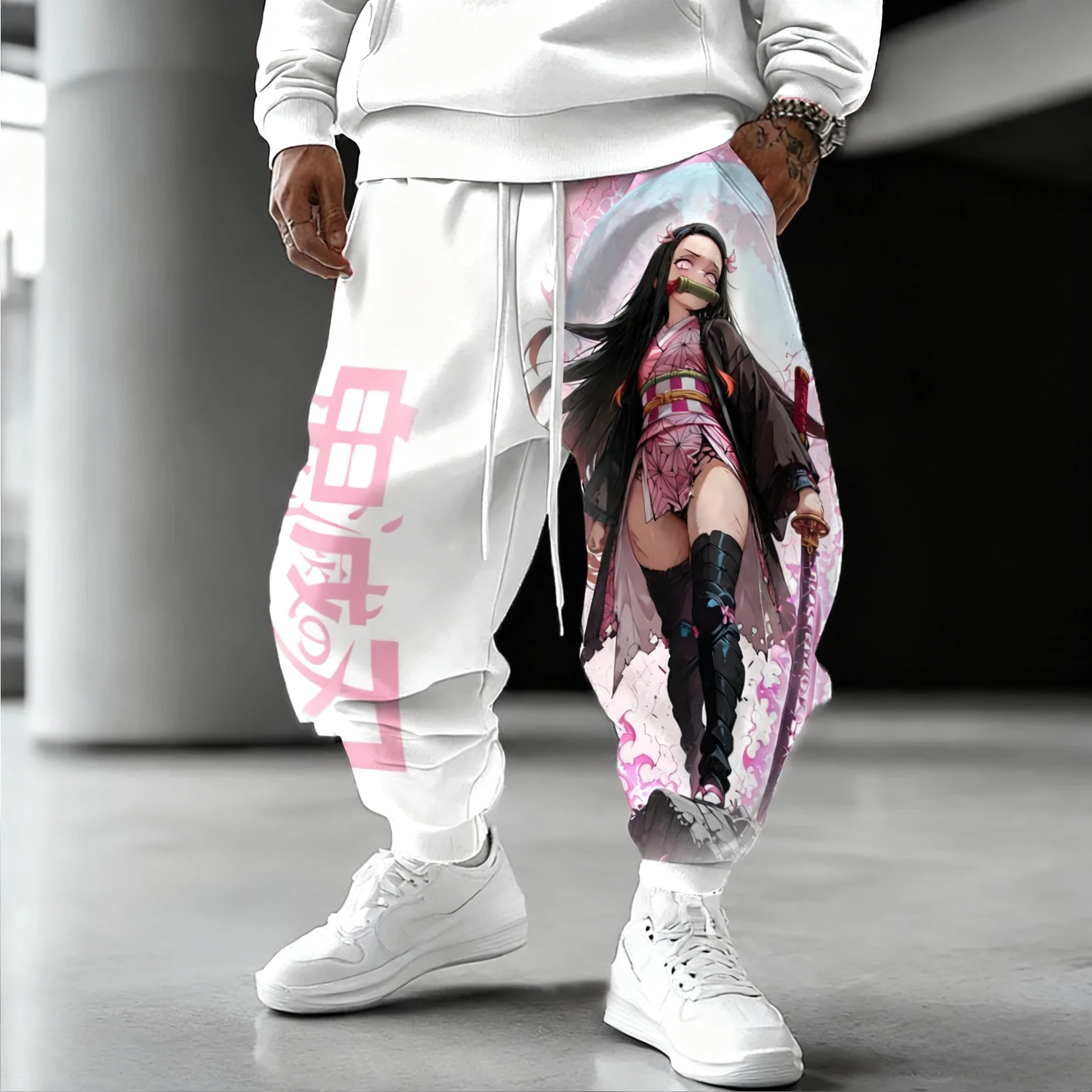 Pantalones de chándal Demon Slayer para hombre, pantalones deportivos para gimnasio, pantalones holgados informales, moda de otoño e invierno, ropa Y2k con estampado de Anime, pantalones de Hip Hop