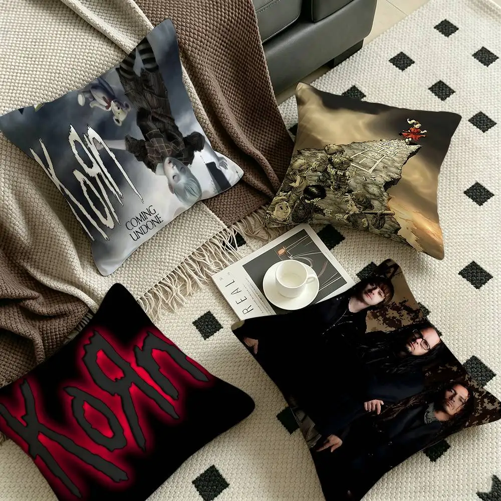 K-Korn Metal Band Pillowcase toon Gift Cushion Cover Bedroom Home Sofa Chair Seat Decor pillow case