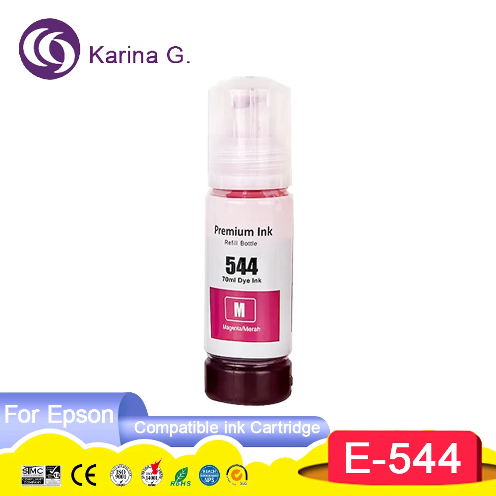 544 T544 Premium Color compatibile bottiglia di ricarica a base d'acqua inchiostro Tinta per Epson EcoTank L1210/L1250/L3110/L3150/L3210/L3250