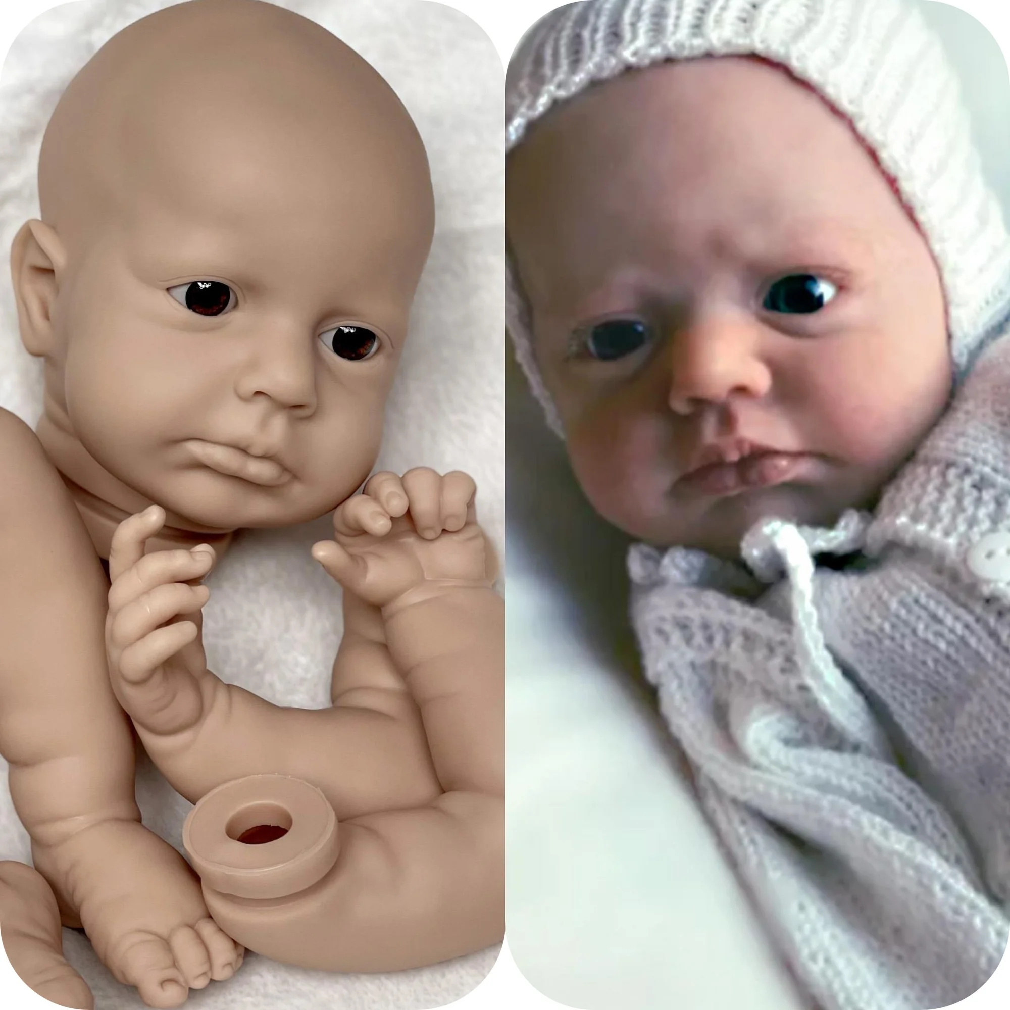 

48cm Open Eyes Loulou Bebe Doll Kits Unpainted DIY Handmade Reborn Doll Kits Kit Reborn Sin Pintar