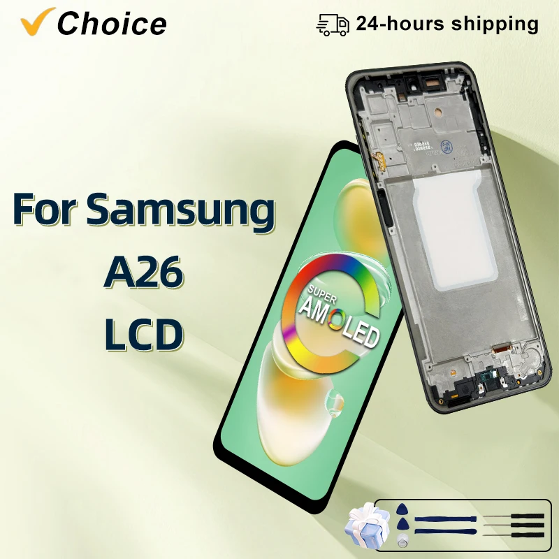 

OLED-дисплей для Samsung Galaxy A26 A266, запасные части для сенсорного экрана для Samsung A26, ЖК-дисплей SM-A266E SM-A266B, SM-A266U