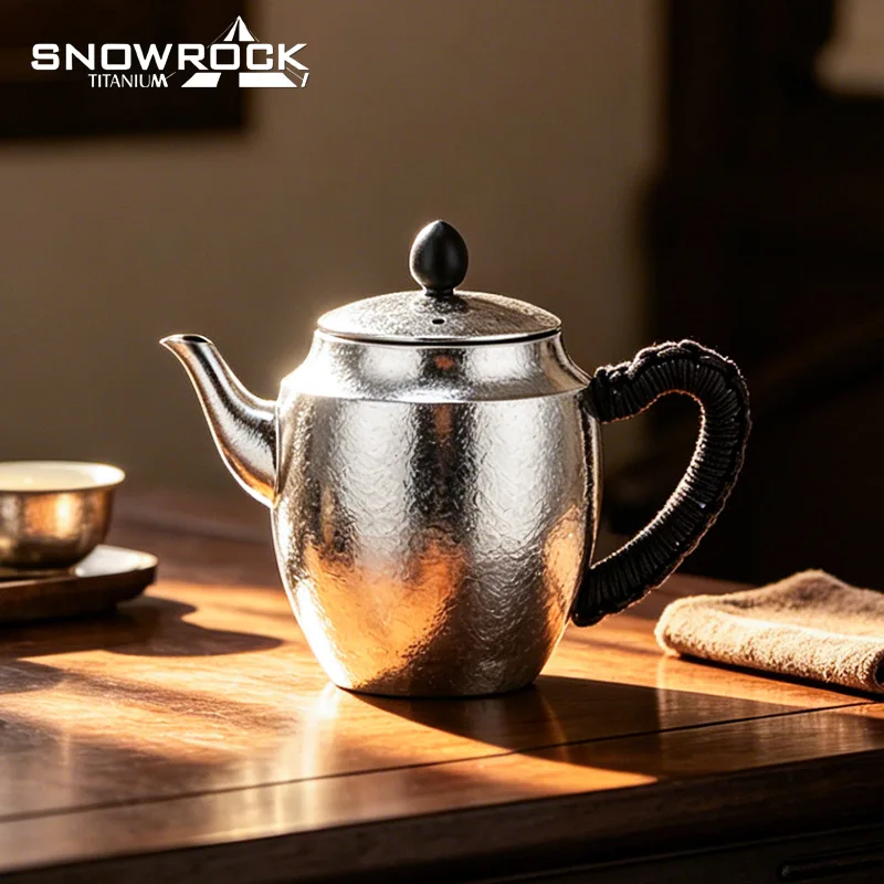 180ml Mini Pure Titanium Teapot with Anti-scratching Handle,Water POT/Tea Set,Antibacterial,Preservative,Mold-proof,Lightweight