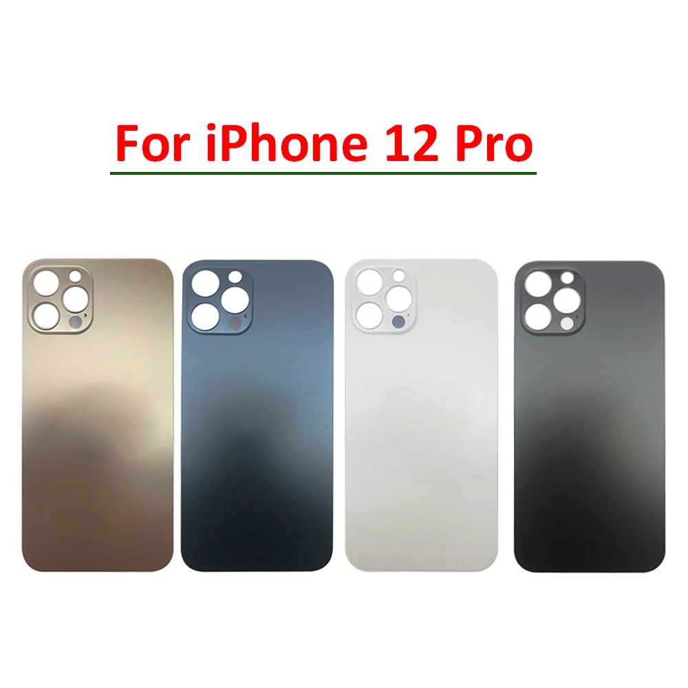 For iPhone 12 Pro Max Back Glass Panel Battery Cover Replacement Parts best quality size Big Hole Camera Rear Door Housing Case