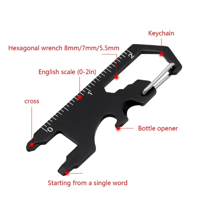 Outdoor Card Tool Metal Keychain Multifunction Bottle Opener Hexagonal Pendant Portable Screwdriver Jewelry Accessories DropShip