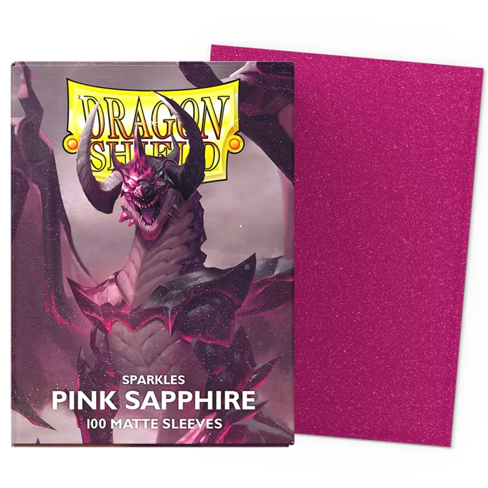 100ct PINK Sapphire Dragon Shield Card Sleeves Matte Standard Size Perfect Fit TCG Cards Protectors Display Case