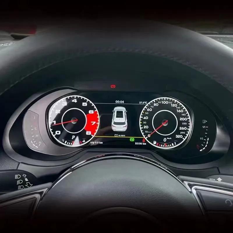 تصميم جديد لقمرة القيادة الافتراضية الرقمية لأودي A4 A4L Q5 SQ5 S4 RS4 S5 A5 RS5 2008-16 نظام لينكس Carplay لوحة القيادة السرعة #3