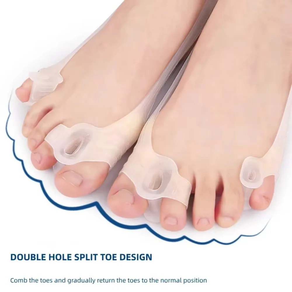 새로운 실리콘 엄지 발가락 외전 텐션 밴드 트레이닝 운동기구 발가락 분리기 발가락 스트랩 발가락 탄력 밴드 1쌍