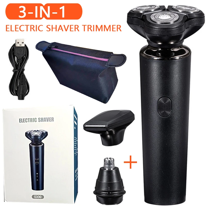 

Electric Shaver 3in1 Razor Nose Hair Trimmer Magnetic Cutter Blade Waterproof Type-C Rechargeable Portable Men Beard Trimmer