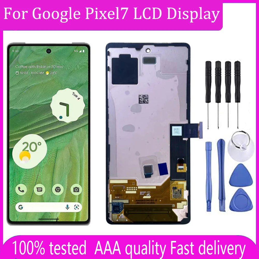 100% Tested For Google Pixel 7 LCD Display Touch Screen Sensor Digiziter Assembly Replace For Google Pixel 7 LCD With Frame