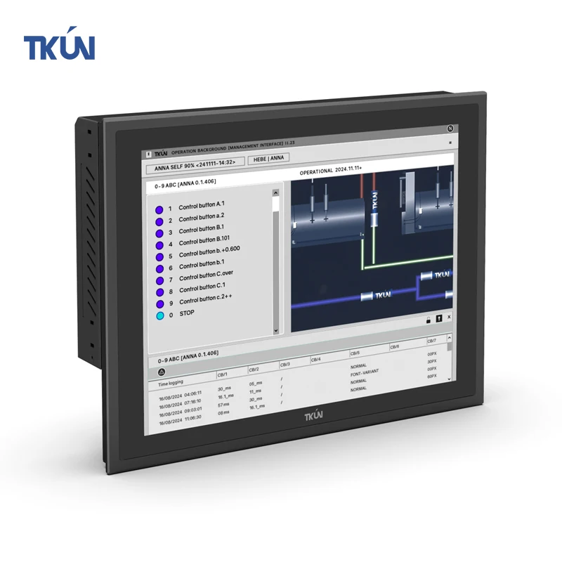 TKUN 12 Polegada computador tudo-em-um resistente a altas e baixas temperaturas anti-interferência eletromagnética display industrial