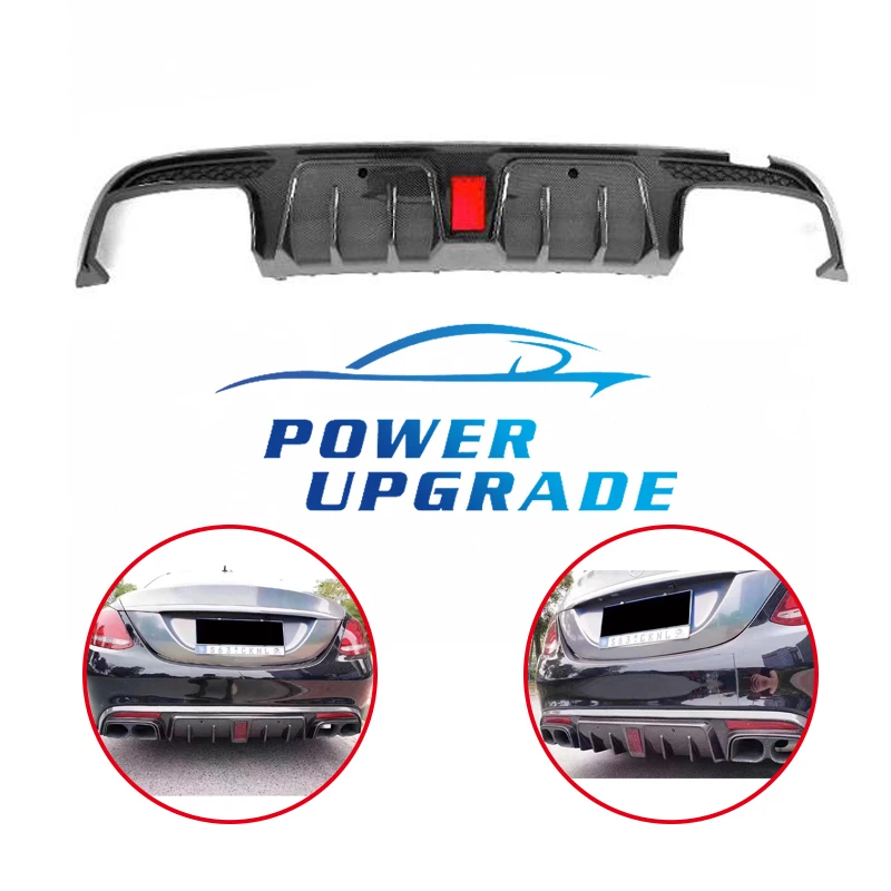 

Car Body Kit Rear Diffuser Lip For BenZ C Class W205 Brabus Style Carbon Fiber Rear Bumper Lip Diffuser