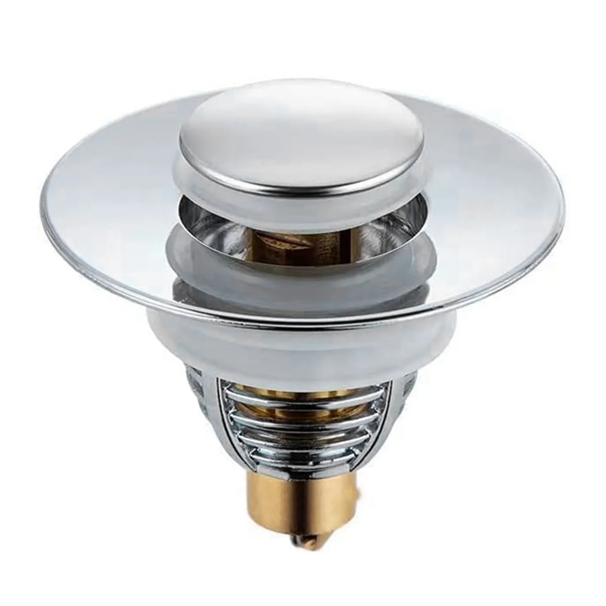 

A95I-Fits 1.1in to 1.29in Wide Tub Drain Stainless Steel Sink Cover, Pop-Up Universal Odor Resistant Sink Drain