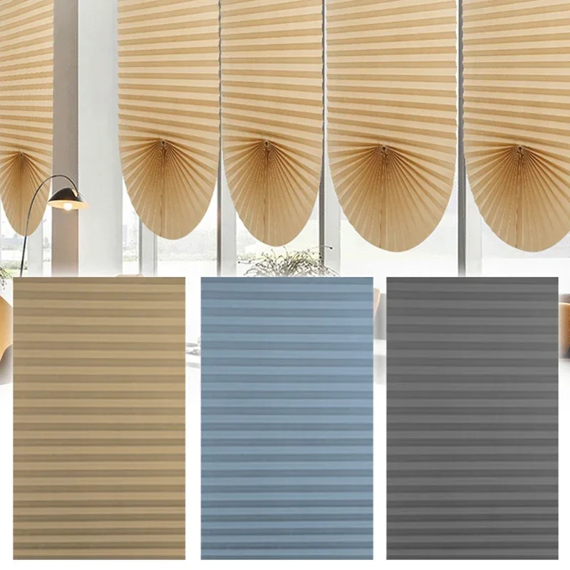 5 Size Self-adhesive Pleated Blinds Bathroom Balcony Shades Half Blackout Windows Curtains for Bedroom Living Room Balcony