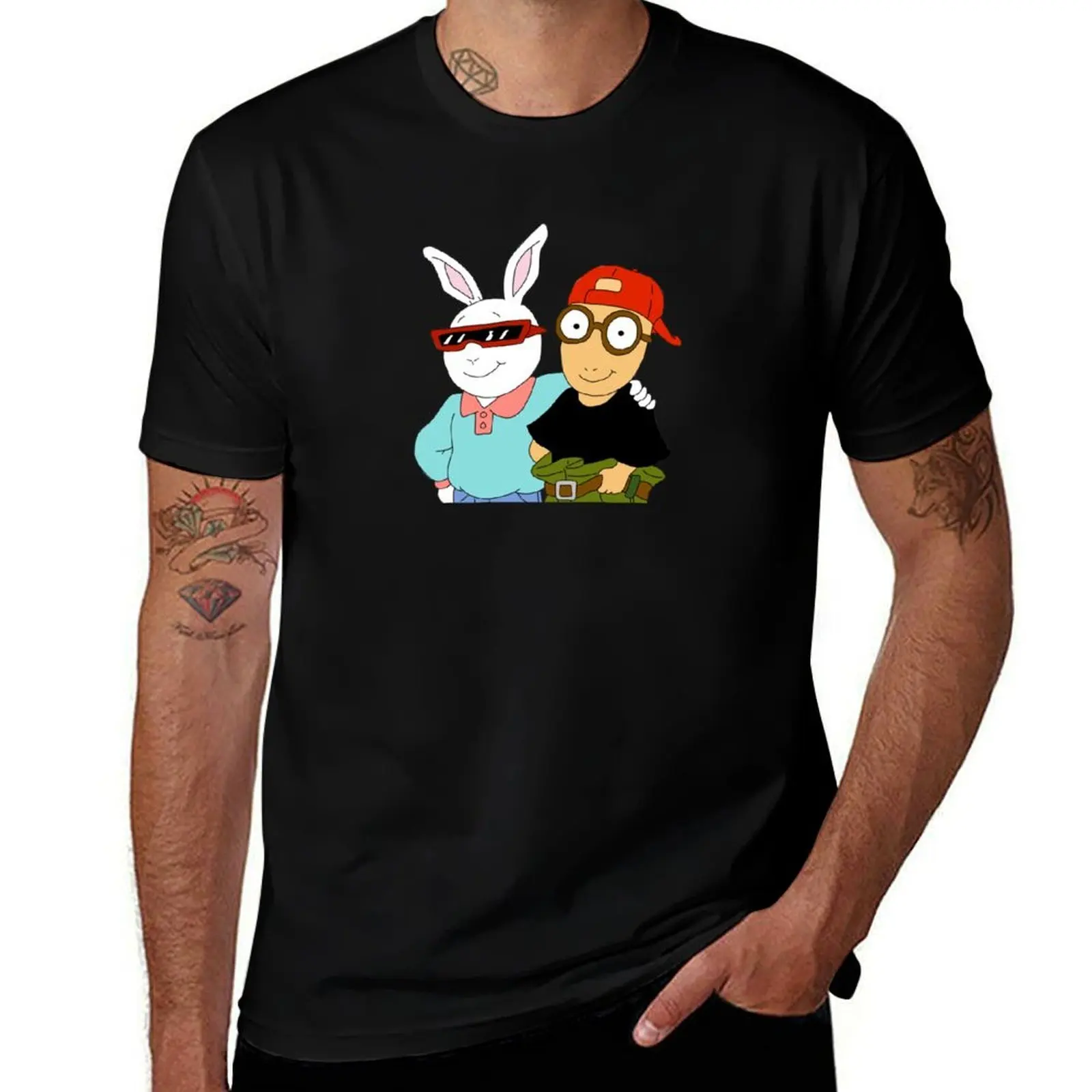 Arthur and Buster trying to “fit in” T-Shirt Active Wear Sports for Men T-Shirt