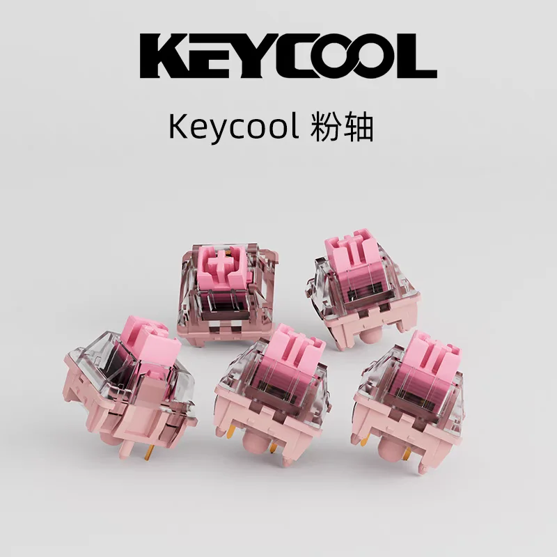 

KEYCOOL розовый переключатель, линейный 5-контактный 37gf, давление света, маджонг, звук HIFI для изготовления на заказ, механическая клавиатура «сделай сам», игровые переключатели MX для ПК