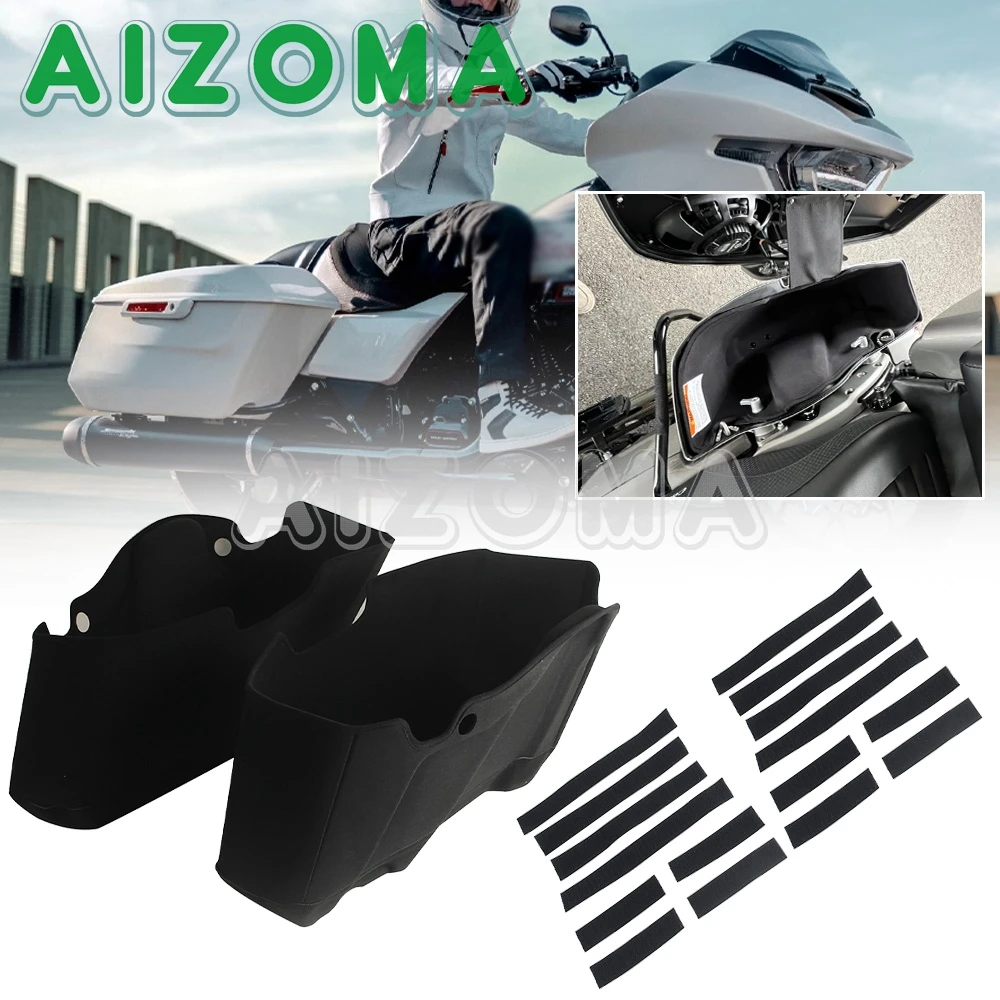 

Motorcycle Saddlebag Soft-touch Felt-finish Liner Left Right Black For Harley Touring CVO Street Glide FLHX FLHXSE 2023 2024